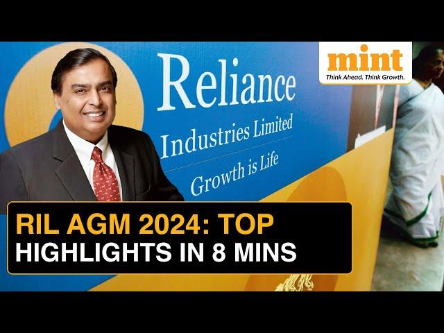 RIL AGM 2024 HIGHLIGHTS: Reliance-Disney Merger, AI Integration, Financial Performance In 8 Minutes