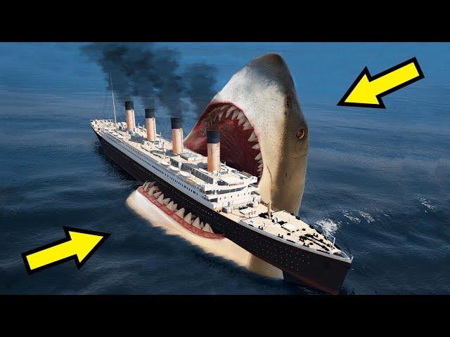 GTA 5 Megalodon Attack Titanic Movie (Titanic Sinking and Underwater Scene) GTA 5 Mods