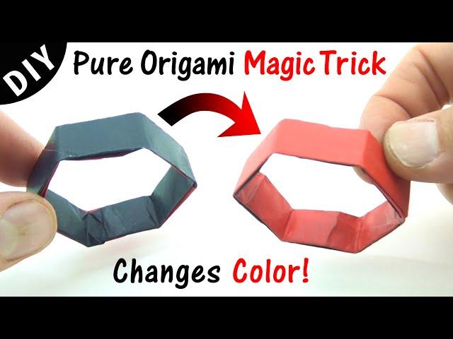 Chameleon Ring  Pure Origami Magic Trick  Changes Color! 