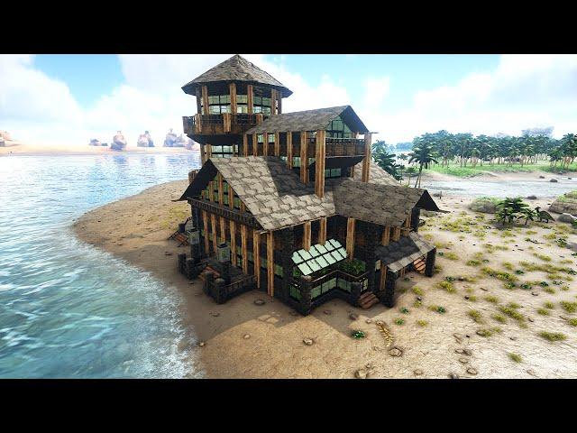 How To Build A Beach House Chateau Base - Ark: Survival Evolved (Tutorial)