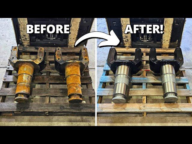 Complete REPAIR of Massive Bulldozer Yokes! | Sandblasting, Machining, Metal Arc Spray!