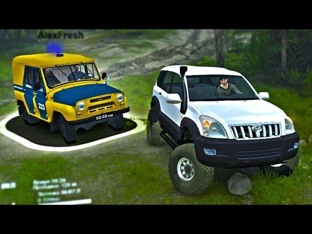 УАЗ ПРОТИВ TLC PRADO - ПОГОНЯ в SPINTIRES