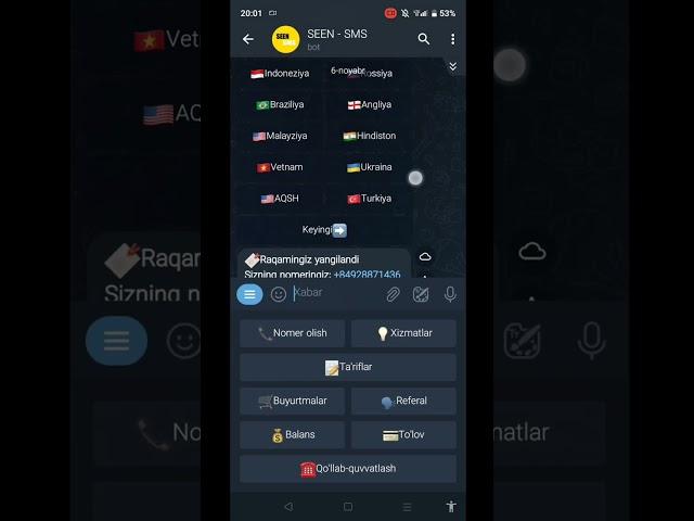 USA RAQAMGA TELEGRAM AKOUNT OCHISH 2022. TELEGRAM BOT KAMENTARIYADA