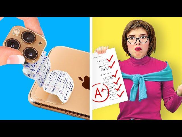 TRIK CERDAS MENGHADAPI UJIAN SEKOLAH! || DIY dan Trik Lucu Seputar Sekolah oleh 123 Go Like!