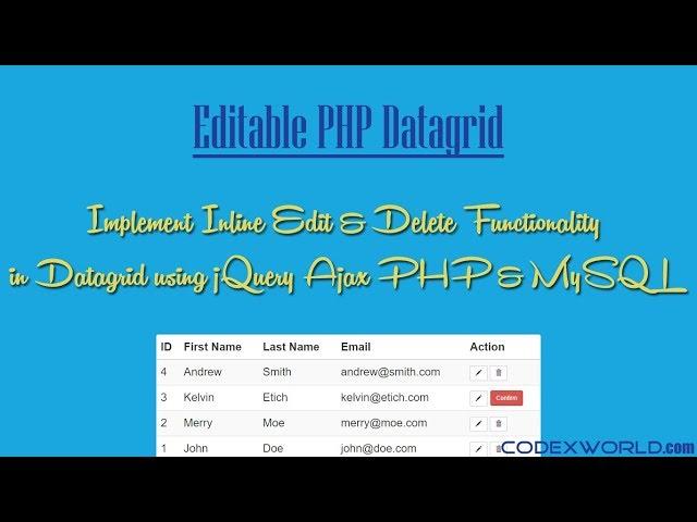 Inline Table Editing using jQuery Ajax PHP and MySQL