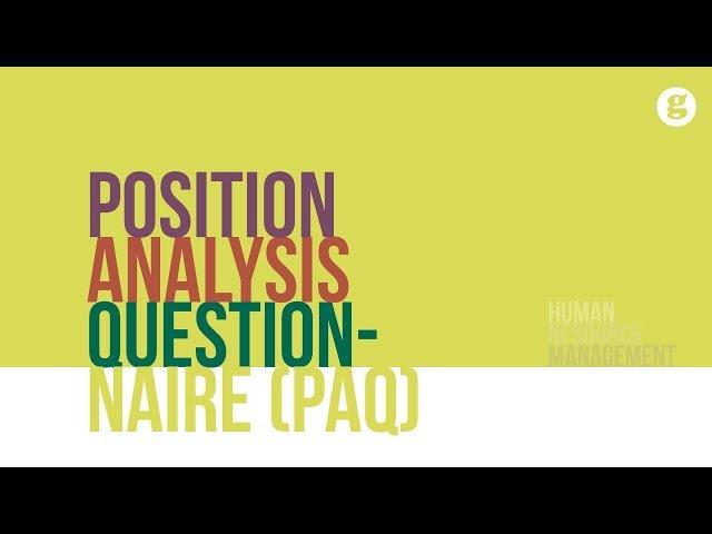 Position Analysis Questionnaire (PAQ)