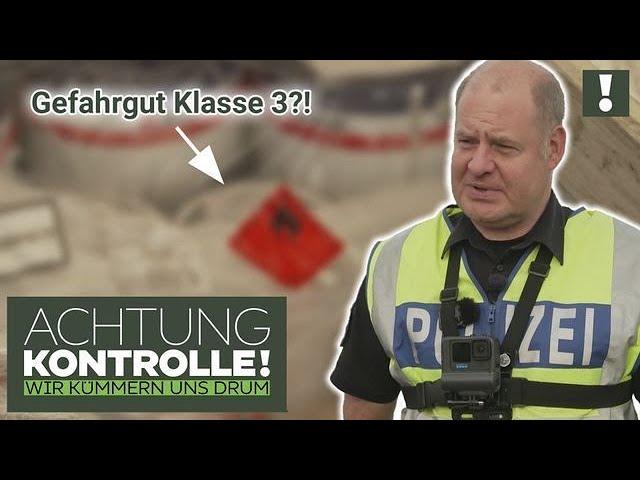 "Palette mit KLASSE-3-Label!"  Entzündliches GEFAHRGUT ungesichert?  | Achtung Kontrolle