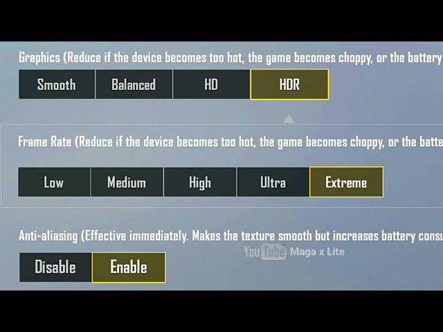 Enable HDR Graphic in Pubg mobile lite 