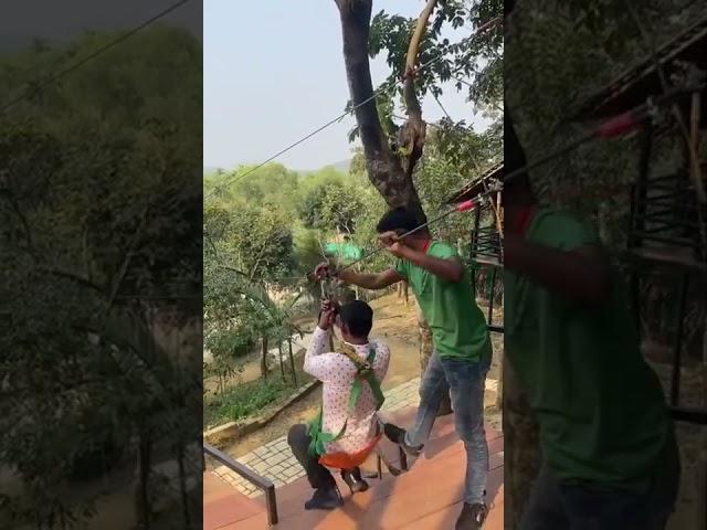 Bangladeshi zip wire ride in sylhet