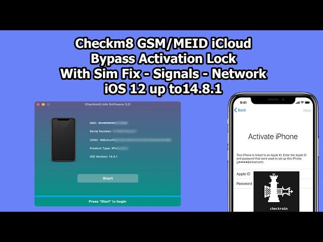 Checkm8 GSM/MEID iCloud Bypass Activation Lock With Sim Fix /Signals/Network| iOS 12 up to14.8.1