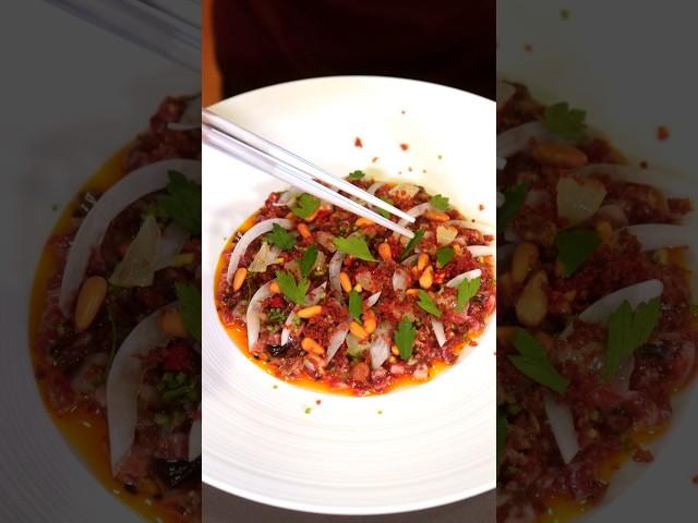 Aged Wagyu Beef Tartare FRIDGE FREESTYLN’ EP13 @chefboylee #shorts #cookingtechnique  #beef #steak