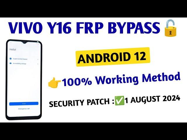 Vivo Y16 Frp Bypass Android 12 Latest Security  2024 || Y16 Frp Bypass Android 12 Without Pc