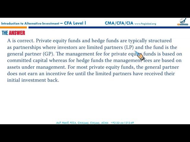 R50   Introduction to Alternative Investment EOC Questions