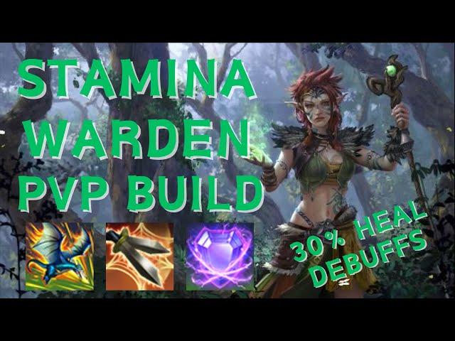 ESO- Stamina Warden PVP Build Video! Crazy Heal Debuffs