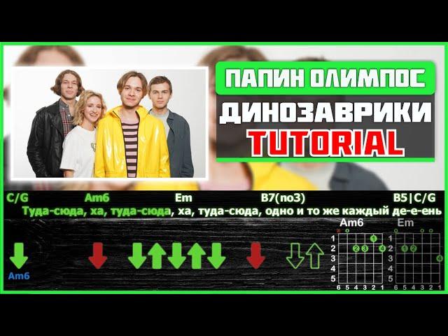 Папин Олимпос - Динозаврики | Guitar tutorial