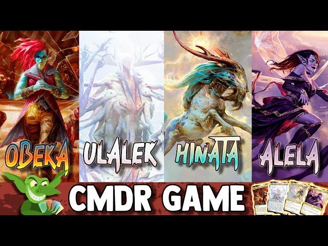 Obeka vs Ulalek vs Hinata vs Alela EDH / CMDR game play for Magic: The Gathering