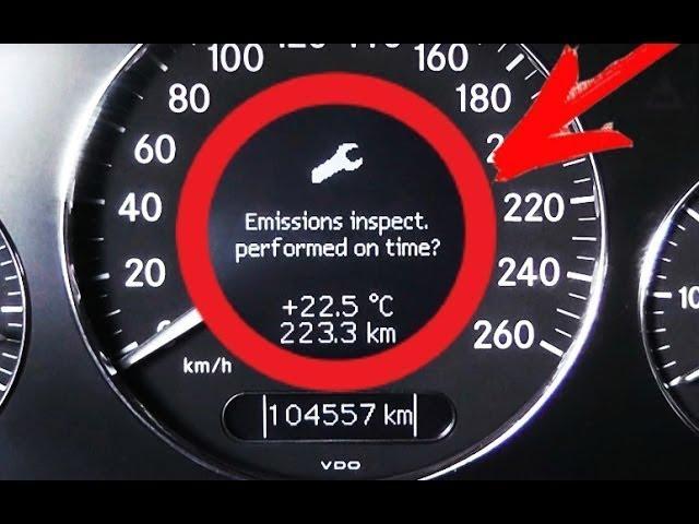 Solution error Emissions inspect. Performed on time? on Mercedes W211, W219 CLS / Main inspection