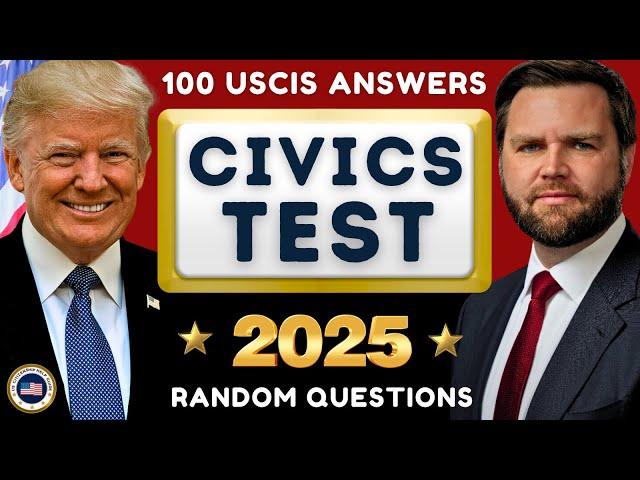 New 2025 Official U.S. Citizenship Test USCIS 100 Civics Exam Questions, Ciudadania Americana, Trump