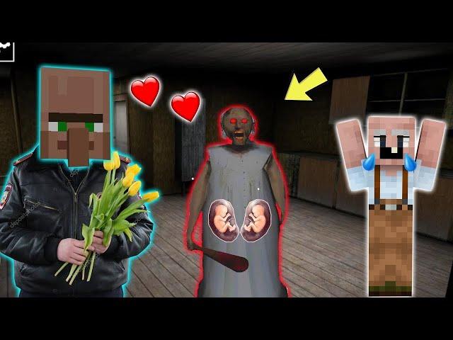 GRANNY ИЗМЕНИЛА GRANDPA С ПОЛИЦЕЙСКИМ И СТАЛА БЕРЕМЕННА В МАЙНКРАФТ   НУБИК В MINECRAFT GRANNY