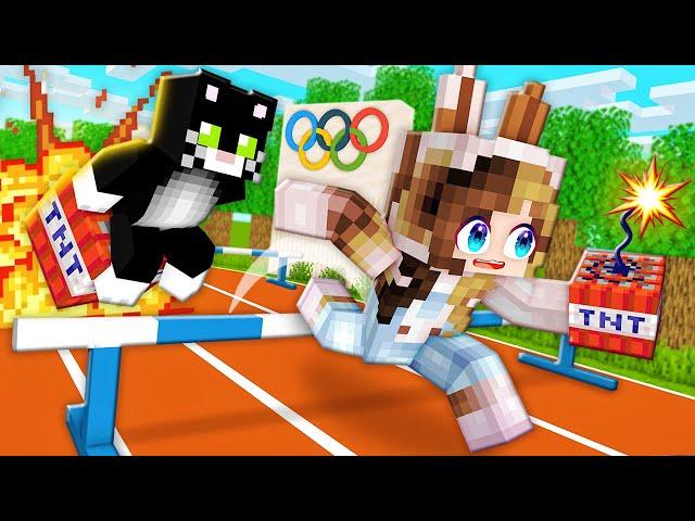 КОТ МАЛЫШ И КРОЛИК БАФФИ на СОРЕВНОВАНИЯХ в МАЙНКРАФТ! НОВАЯ ОЛИМПИАДА!  MINECRAFT ИГРЫ для ДРУЗЕЙ