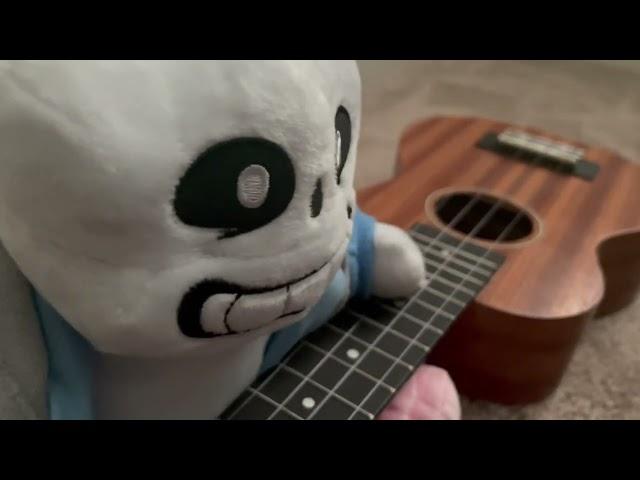 Sans Plays a Ukulele