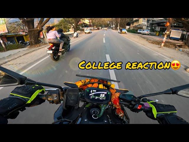 First Day in College With My Kawasaki z900 | Public Reaction on Superbike