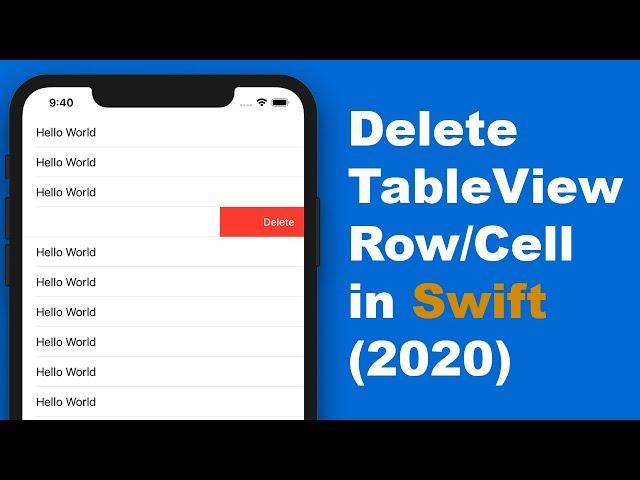 How To Delete Cells in UITableView - Swift Tutorial (2020 for Beginners)