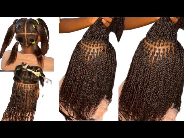 How to micro twist on relaxe Hair with Human hair #minitwist #microtwists #twist #twostrandtwist