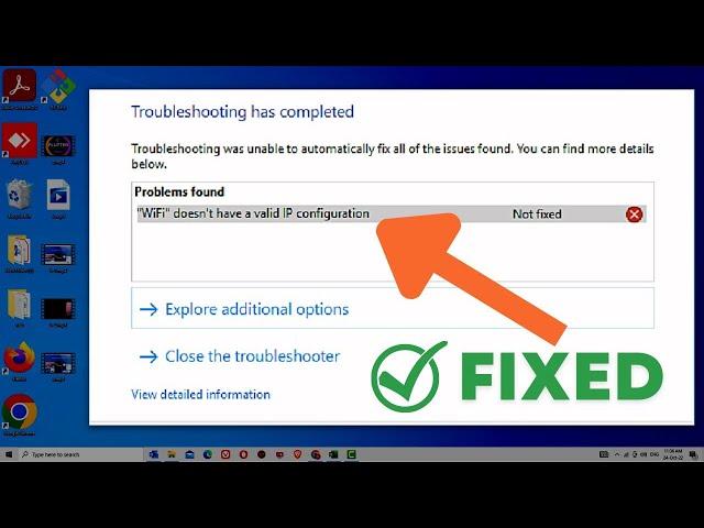 "WiFi Doesn't have a valid IP configuration" on Windows 10 [Solution 2023]