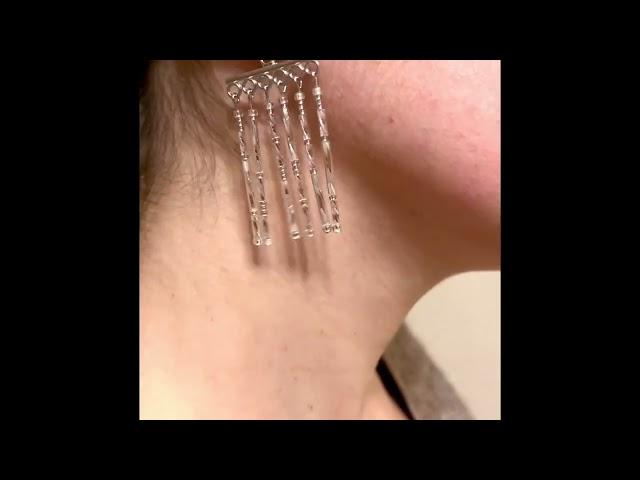 Клипсы из бисера и бусин ручной работы/earrings silver handmade