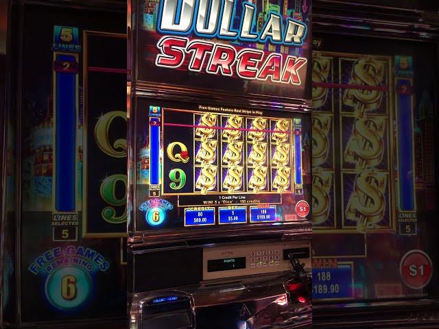 Dollar Streak High Limit Slots -$5 Bet-  Bonus Win