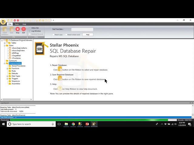 Repairing a Corrupt MDF File with Stellar Phoenix SQL Database Repair
