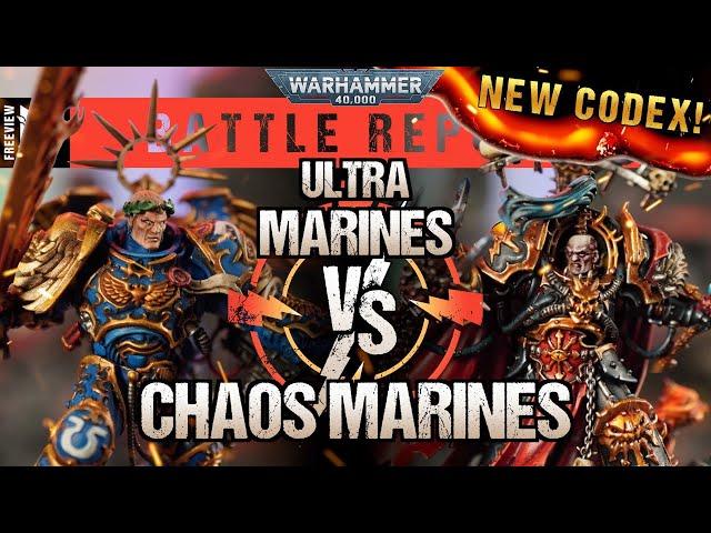 **NEW CODEX** Chaos Space Marines vs Ultramarines 2000pts | Warhammer 40,000 Battle Report