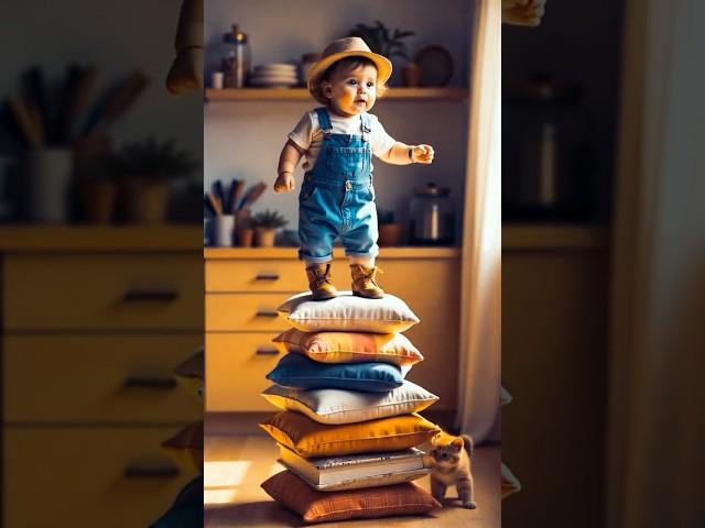 The baby cookie climb mission - The baby love the cookie #cookie #baby #shorts