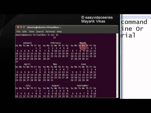 How To use calendar cal command in Ubuntu Linux for date month Via Command Line Or Terminal Tutorial