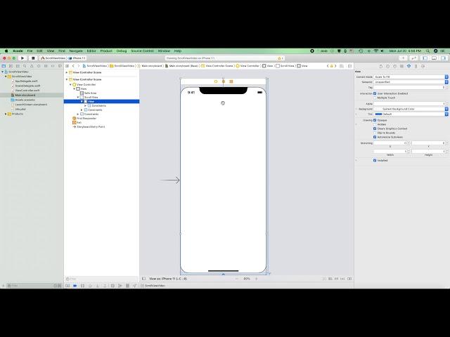 Scroll View. Xcode 11