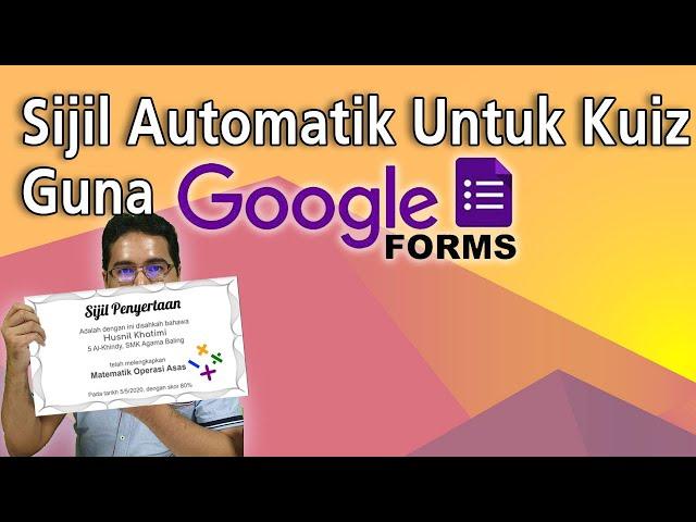 Sijil Automatik Selepas Kuiz & Cara Design Sijil Sendiri