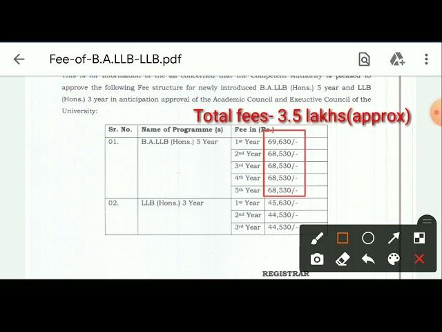 crsu b.a llb and llb fees details 2023 || crsu jind university ba llb and llb hons fees llb in crsu