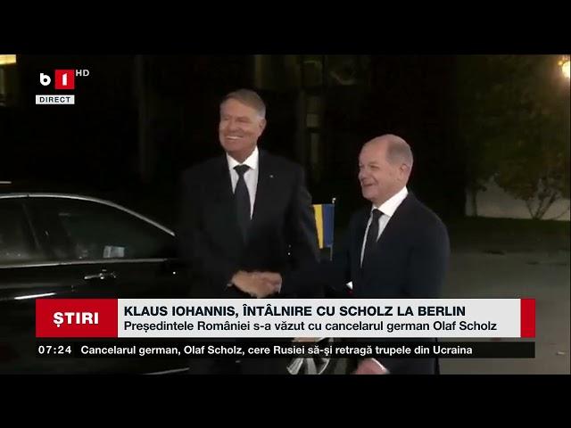 KLAUS IOHANNIS, ÎNTÂLNRE CU SCHOLZ LA BERLIN_Știri B1TV_16 nov. 2024