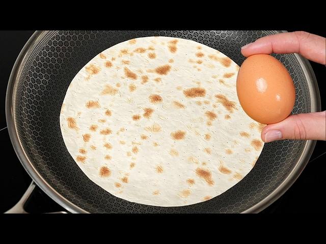 Just add eggs and cheese to a tortilla! A quick breakfast in 5 minutes!