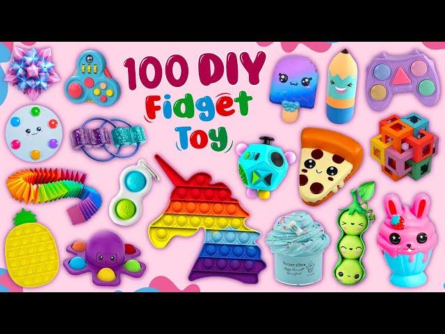 100 DIY FIDGET TOYS IDEAS - VIRAL TIKTOK FIDGET TOYS - POP IT - SQUISHY and more..