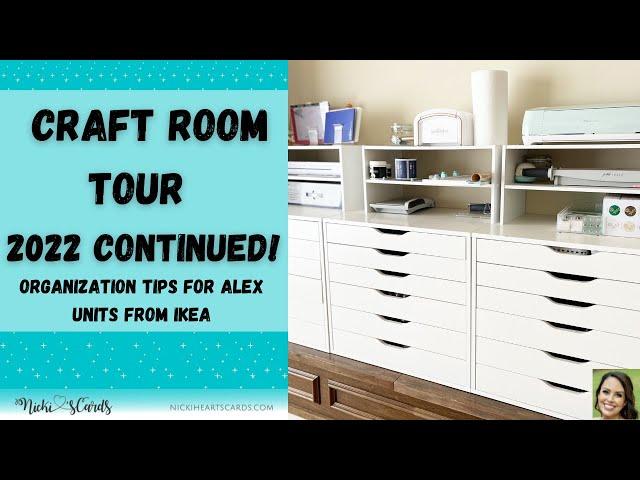 Craft Room Tour 2022 Continued! My Best Organization Tips Alex Units from IKEA #ikea #craftroom