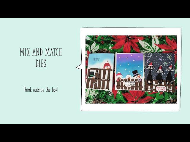 Mix and Match your die sets.  Three Christmas/Winter Cards featuring Kokorosa Studio Dies.