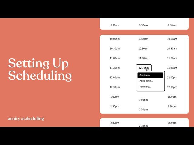 Setting Up Scheduling | Acuity Scheduling