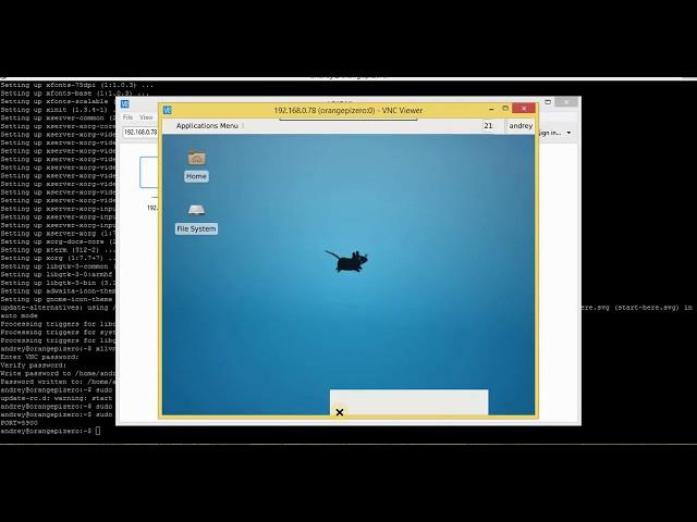 Orange PI Zero установка удаленного рабочего стола - xfce4, x11vnc,  x-server