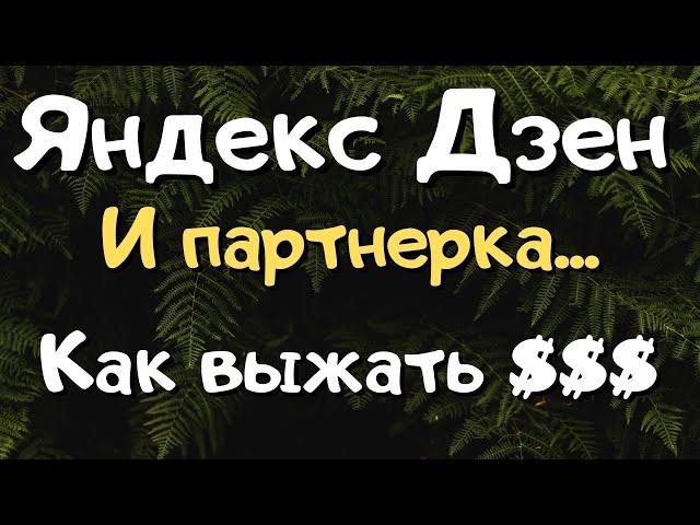 Яндекс Дзен и партнерские программы! Как заработать? Делюсь опытом!