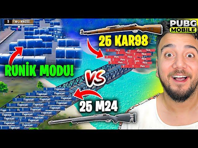 EN SEVİLEN RÜNİK MOD GERİ GELDİ 25 KAR98 vs 25 M24! PUBG Mobile Ordu Savaşları