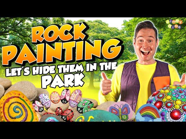 Painting ROCKS for Kids and Explore Parks with Jimmy Dime Time  Kids Learning and Adventure Videos