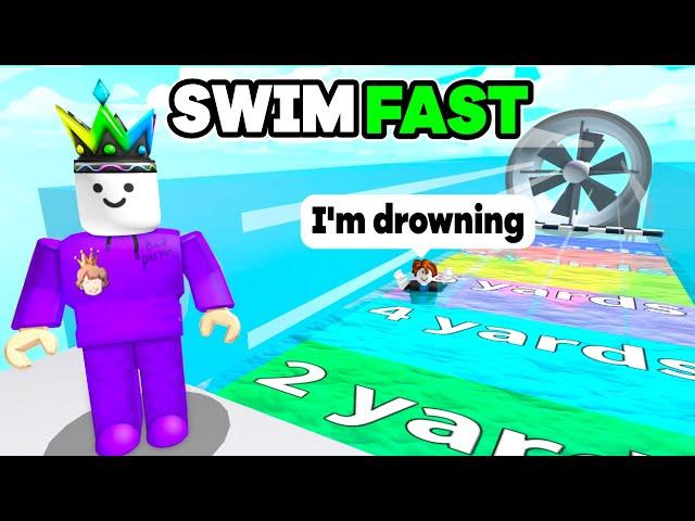 Swim Race BUT I'm The STRONGEST Swimmer on Roblox