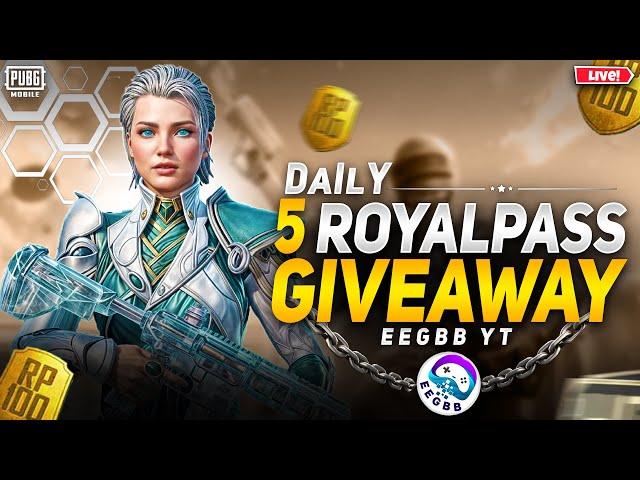 5 Royal Pass Daily Chat Giveaway PUBG Mobile Live EEGBB #pubglivestream